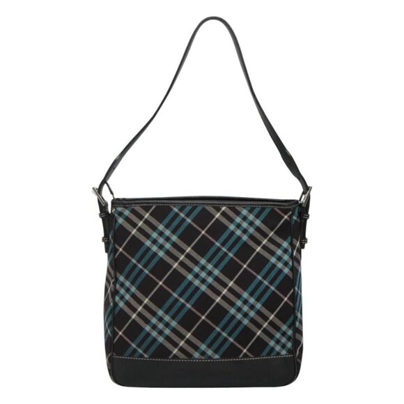 BURBERRY Nova Check Blue Label Shoulder Bag Canvas Blue Silver Auth BD488 - Picture 3 of 15